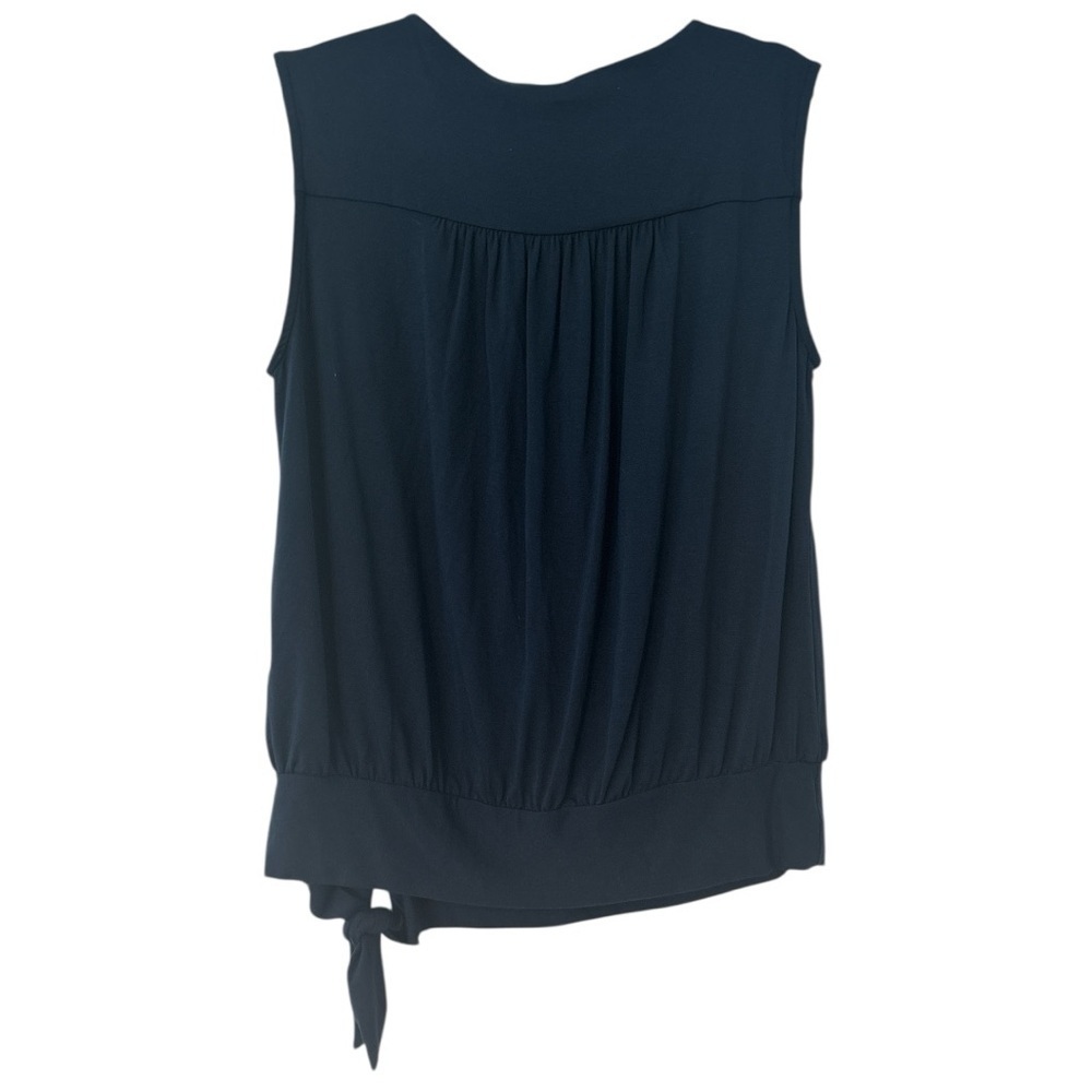 Amour Vert Simone Dream Knit V-Neck Sleeveless Wrap Top in Navy Blue Size Large - Picture 5 of 5